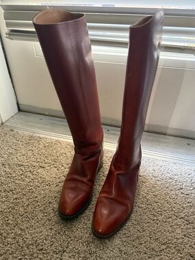 Authentic Hermes Classic Riding Jumping Boots in Cognac Size EU 35
